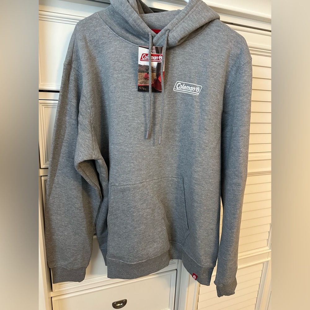 Coleman Heather Gray Pullover Hoodie Medium  NWT